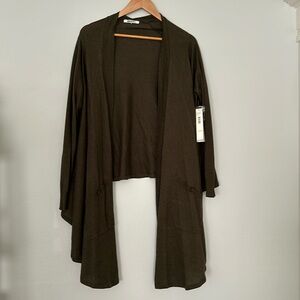 DKNYC Olive Green sweater jacket NWT Sizw S/M